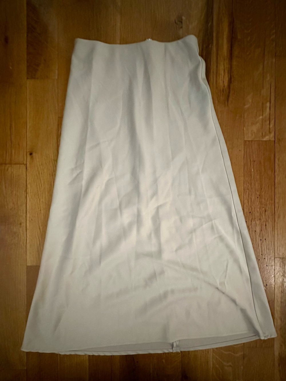 Cream A-Line Midi Skirt